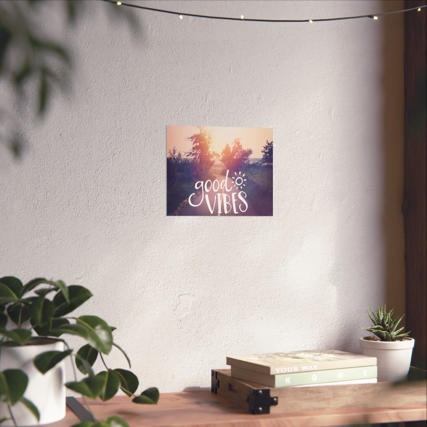 Good Vibes Matte Horizontal Poster, Inspirational Wall Art, Boho Decor, Motivational Print, Home Aesthetic Poster
