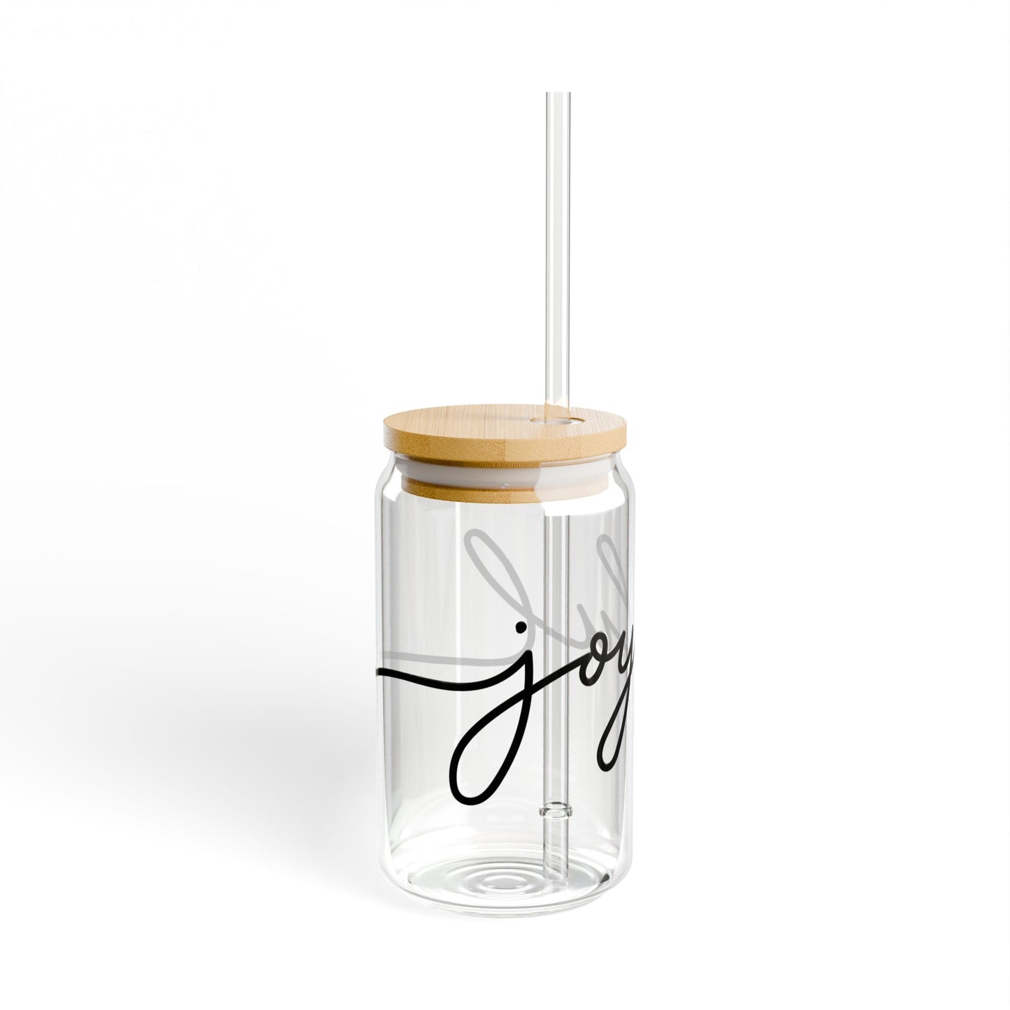 Joyful Glass Sipper, 16oz - Eco-Friendly Beverage Container, Motivational Drinkware, Perfect for Parties, Gifting, & Home