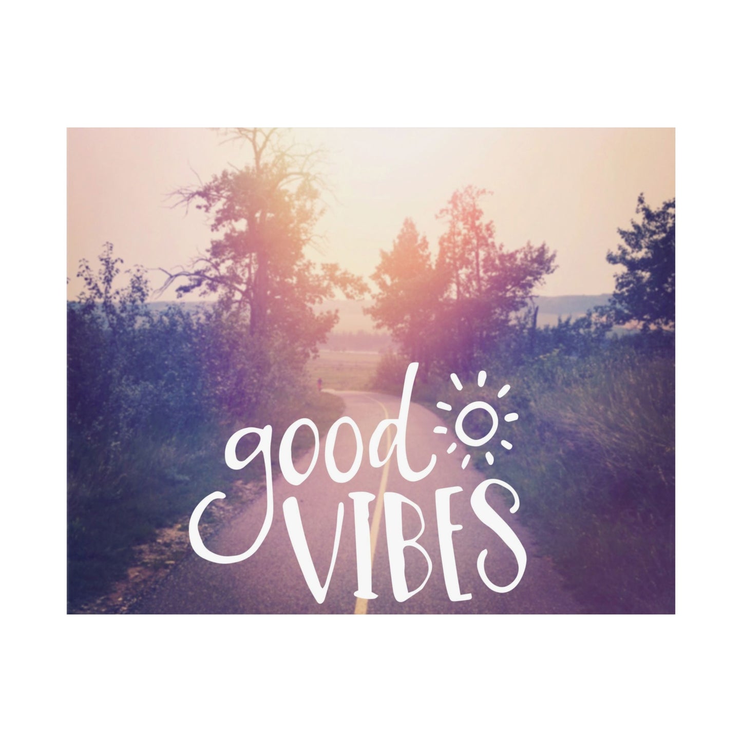 Good Vibes Matte Horizontal Poster, Inspirational Wall Art, Boho Decor, Motivational Print, Home Aesthetic Poster