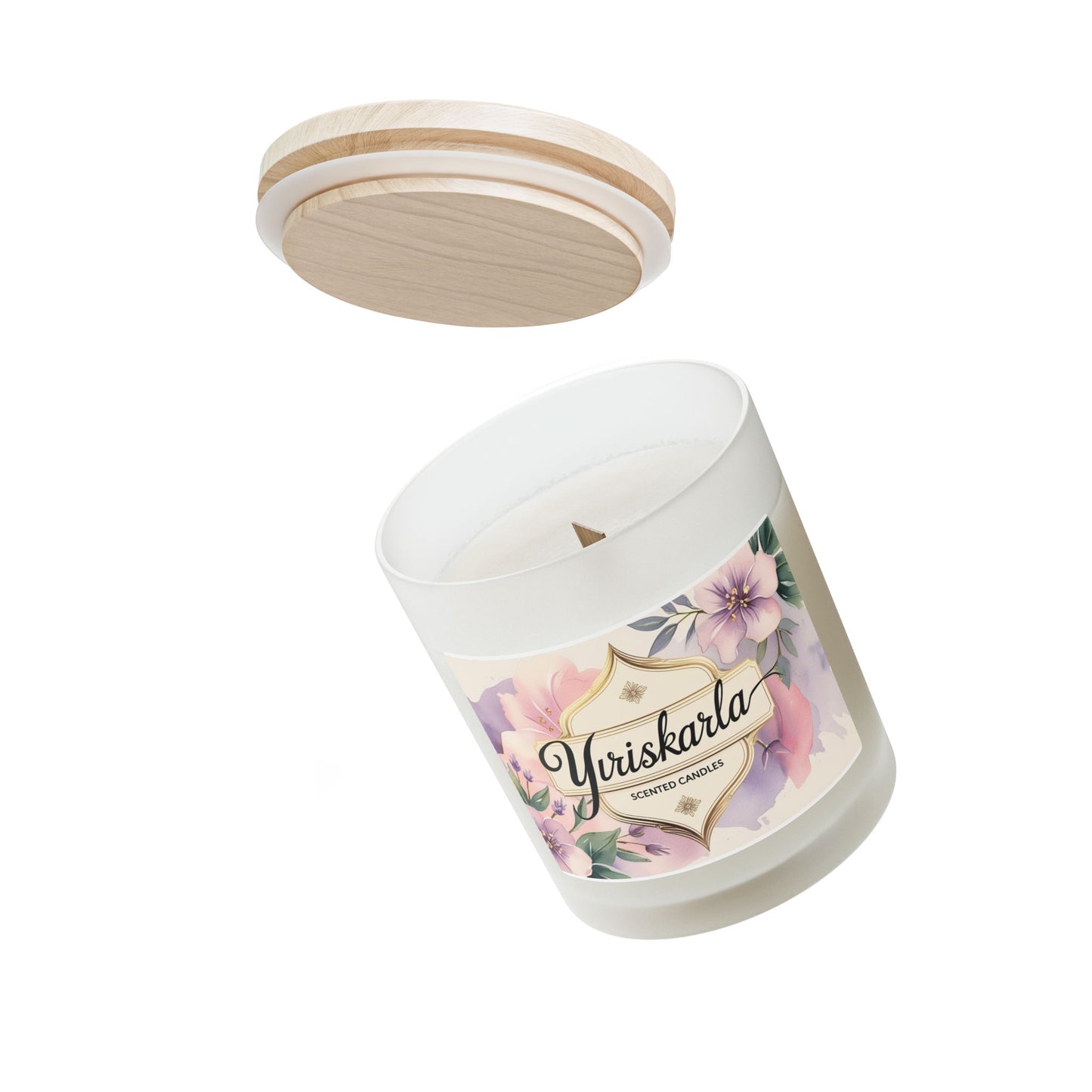 Frosted Glass Candle with Floral Design, Scented Home Decor, Aromatherapy Gift, Eco-friendly Soy Wax Candle, Perfect for Relaxation, [...]