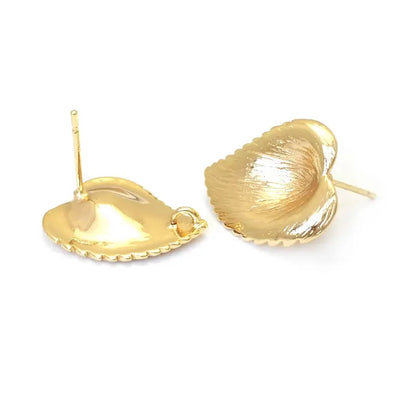 18K Gold Color Brass Lotus Leaf Tree Leaf Leaves Branch Stud Earrings Pins Earrings Jewelry Making Supplies Findings Accessories