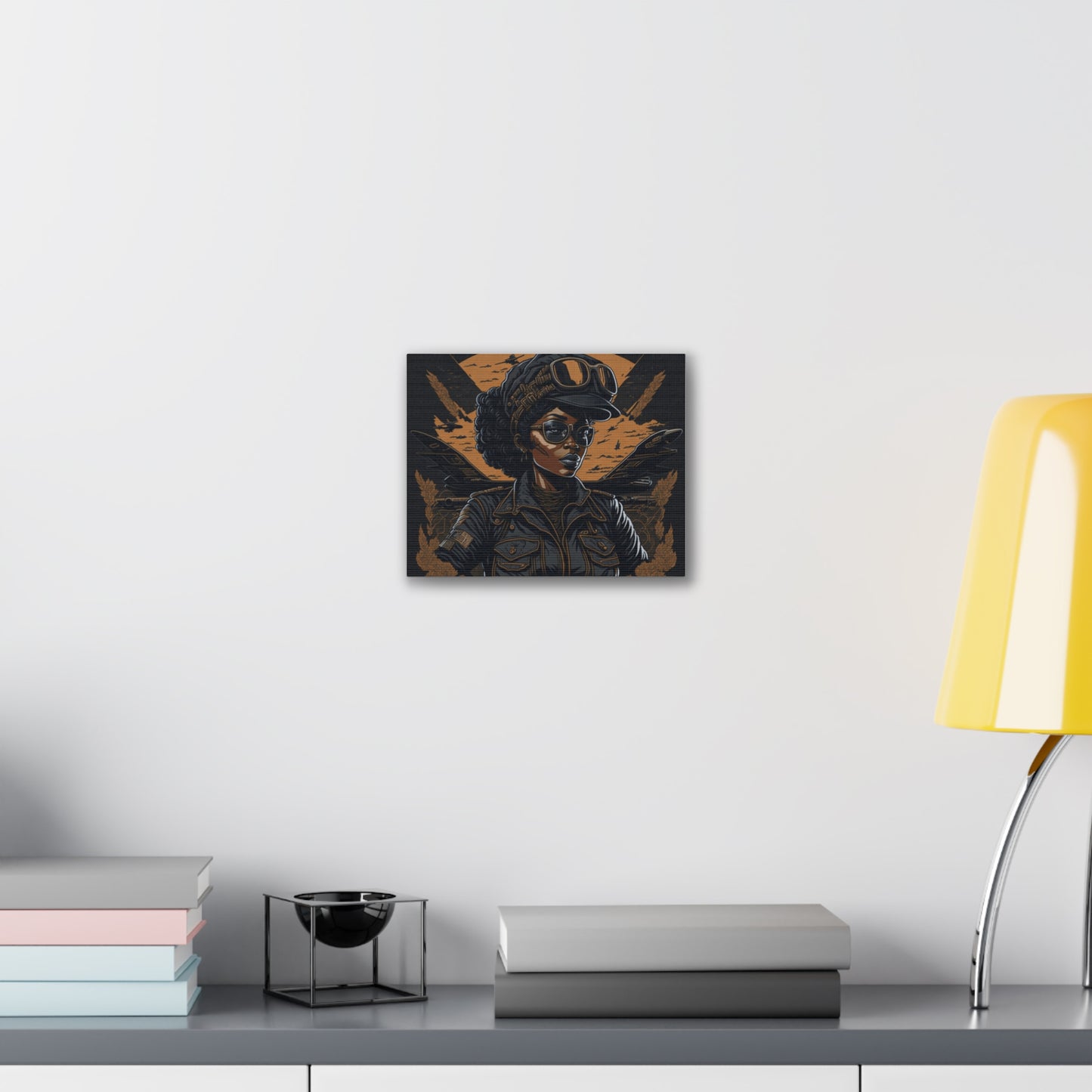 Canvas Wall Art, Bold Aviator Portrait, Inspirational Decor, Black History Tribute, Unique Home Office Gift, Aviation Lover's Art