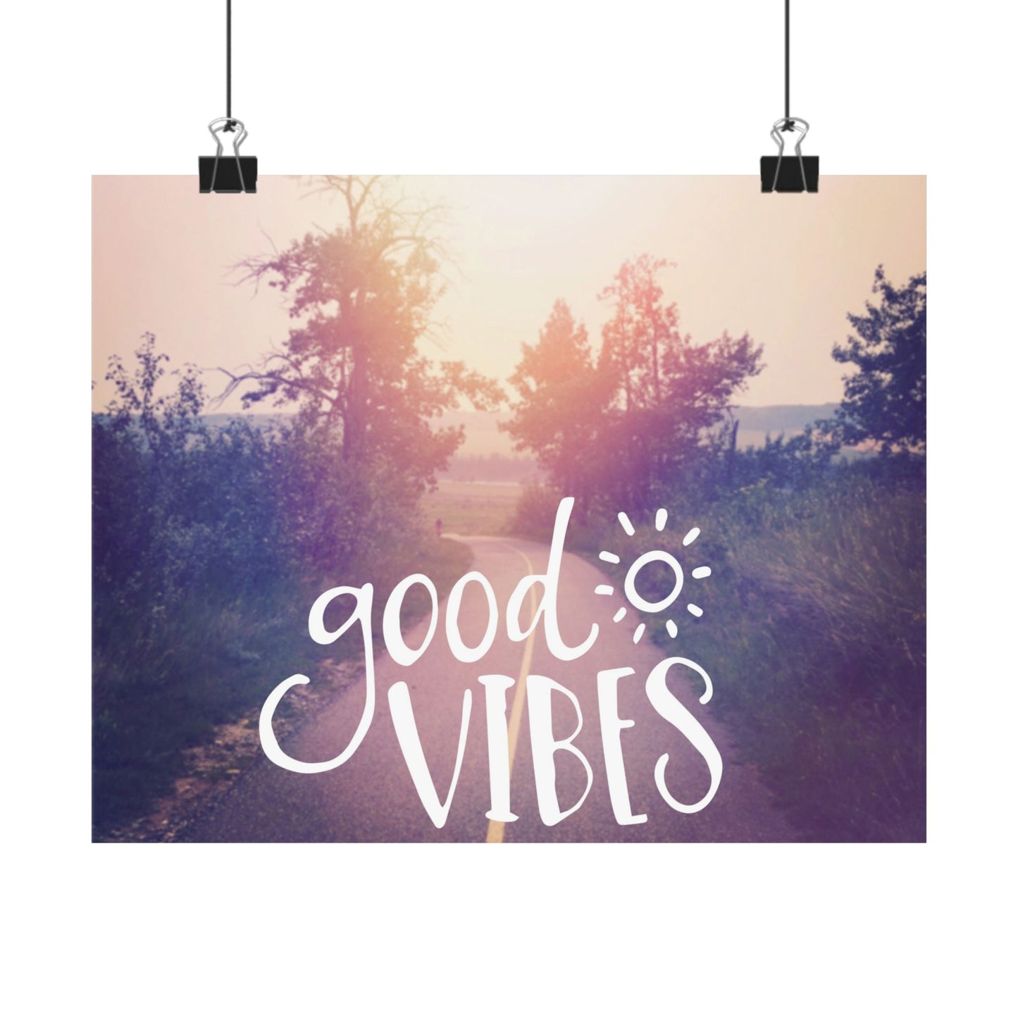 Good Vibes Matte Horizontal Poster, Inspirational Wall Art, Boho Decor, Motivational Print, Home Aesthetic Poster