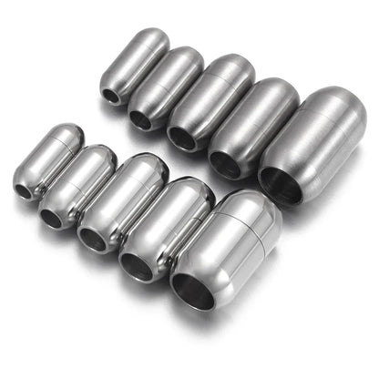 Stainless Steel 3mm-8mm Round Magnetic Clasps Leather Bracelet Magnet Lace Buckle Necklace DIY Jewelry Making Accessories