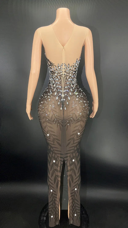 Rhinestones Evening Luxury Long Mermaid Dress Vestidos De Noche Elegante De Lujo Vestido Piedras Brillantes Hochzeitskleid Damen