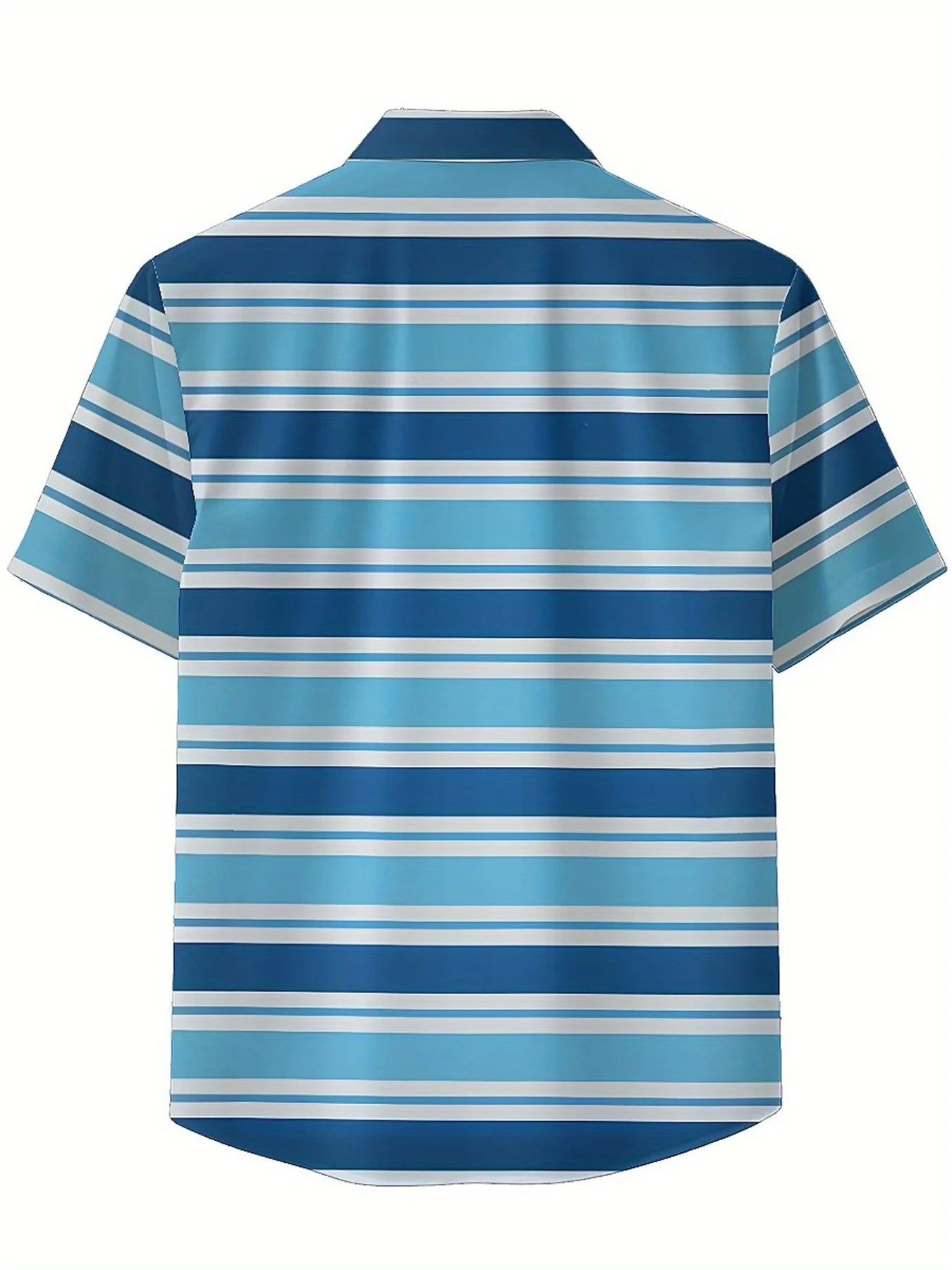 Men's Plus Size Hawaiian Shirts Blue Stripes Pattern,Unisex Baggy Aloha Shirts,summer Alternative Clothing